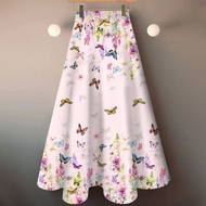 Chinese Style Chinese Style Floral Skirt Long Skirt Chinese Style Skirt New Style High Waist Tempera