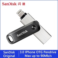 SanDisk USB Flash Drive iXPand OTG Lightning Connector USB 3.0 Stick 256GB 128GB ไดรฟ์ปากกาโลหะ MFi สำหรับ iPhone iPad SDIX60N