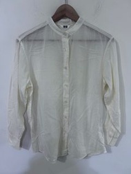 Uniqlo U系列透膚無領襯衫