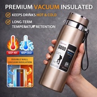 800ml/1000ml Thermal Water Bottle | Hot & Cold Vacuum Flask Stainless Steel | Coffee & Tea Sports Bo