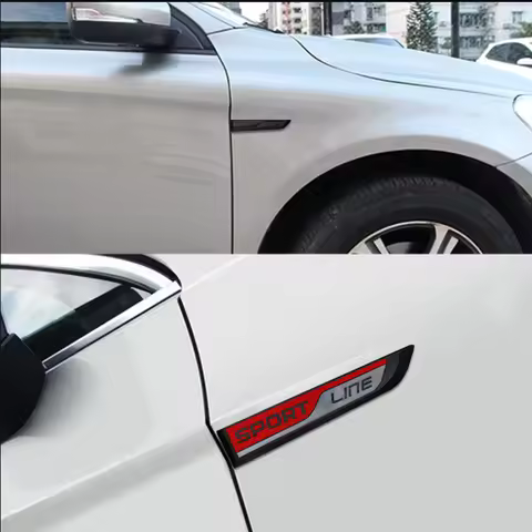 Metal Sport Line Badge 3D Stickers Car Body Side Emblem Decal Car Styling For Skoda Octavia Fabia Ra