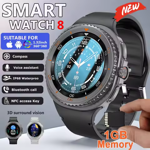 Watch 8 Ultra Classic Smartwatch Men AMOLED 1GB Memory NFC Chat GPT Watches 3D Video Playback Sports