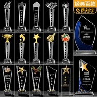 Trophy Five-Pointed Star Thumbs-Up Glass Crystal Engraving Creative Children's Award Medal Appointme