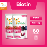 Youvit Beauti+ 60 Hari dengan Ginseng Biotin & Vitamin E untuk Rambut Rontok