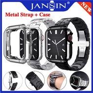 Luxury Metal Band with Case Cover for Apple Watch Series 8/7 41mm 45mm Stainless Steel Bracelet Stra