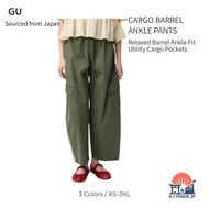 GU Cargo Barrel Ankle Pants Women Cotton Blend Easy Pants 3 Colors Shipped from Japan