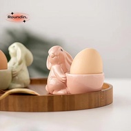 ROUNDIN Ceramic Egg Cup, Ceramic Egg Organizer Rabbit Egg Cup, Creative Creative Egg Stand Easter Ce