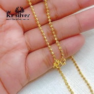 Kr silver เงินแท้สีทอง: สร้อยคอเงินแท้เคลือบทอง ขนาด 2 มิล/ ลายเม็ดจีบ อิตาลี/ ยาว 16 นิ้ว 18 นิ้ว 2