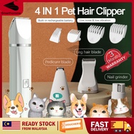 🔥4 In 1 Crodless Pet Hair Clippers Shaver Set Pet Trimmer Machine Nail Grinder Low Noise Paw Groomin
