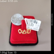 Murni Mewah Emas916, Cincin Squid Game 7739 0.6 cm Pd 13