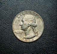 🇺🇸美國USA 1963年D版華盛頓 1/4元銀幣
