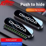 Omoda Car Phone Number Card Temporary Parking Card Plate Can Be Hidden Telephone Number with 5 Sets 