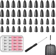 41 Pcs Tire Repair Nail Set, Vacuum Tire Mending Nail & Screwdriver Tool, Self-Tapping Tire Screws w