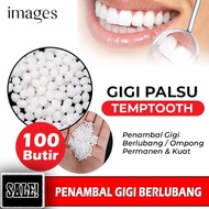 Gigi Palsu Penutup Ompong  Penambal Gigi Berlubang Gigi Palsu Permanen Kuat Tambal Gigi Temptooth Bahan Gigi Palsu Gigi Palsu Permanen - Isi 100 Pcs - Gigi Palsu Depan Atas