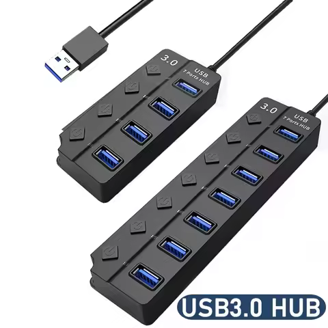 4/7 Port Multi USB Power Adapter USB 3.0 Splitter Hub USB Hub 2.0 USB Multiple Expander Switch Cable