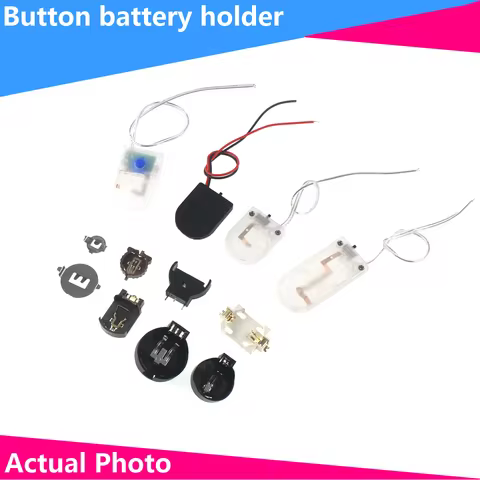 CR1220 CR2032 CR2450 Battery Case Box with socket Vertical DuPont SM 2X Patch Transparent LED DIP wi