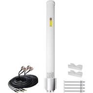 Omni Directional 4G/ 5G Cellular Antenna, Outdoor 4x4 MIMO Antenna with 4pcs 10 Meter Cable SMA for 