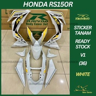 RAPIDO Cover Set Honda Rs150r V1 V2 V3 (36) White Body Coverset (Sticker Tanam)