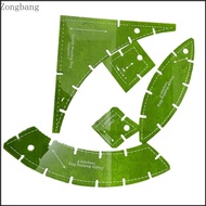 Zone 5Pcs Quilting Templates Quilters Ruler Acrylic Patchwork Gauges Quilting Ruler