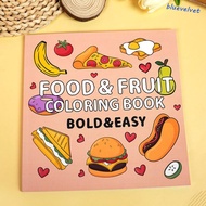 BLUEVELVET Food Fruit Coloring Book, Educational Mini Watercolor Painting Book, Drawing Doodle Book 