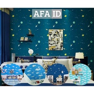 Cloud Planet Airplane Ceiling & Wall Wallpaper Old and Youngbiru GH144 GH001 GH141 CY1102 by AFA ID