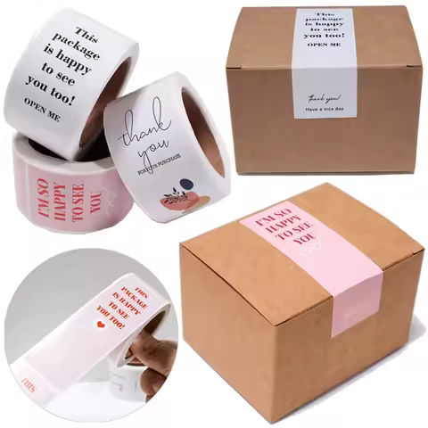 100pcs/roll Thank You Sticker Seal Labels Small Business Gift Decor Sticker Package Sticker Sealing 