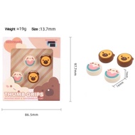 Bộ 4 núm bọc analog hình Gấu Nâu và Mèo Dưa Hấu cao cấp Geekshare cho Joy-Con - Nintendo Switch và N