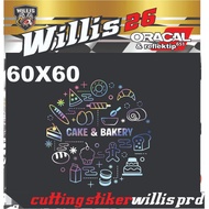 Cake Bakery Shop Stickers for Glass and Walls Cake Bakery Shop Cutting Stickers HOLOGRAM LASER MATER