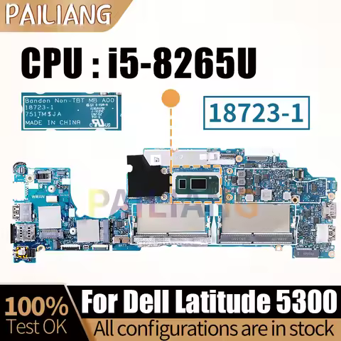 For Dell Latitude 5300 2-in-1 Notebook Mainboard 18723-1 CN-0RNH4K 0RNH4K RNH4K Core i5-8265U CPU La