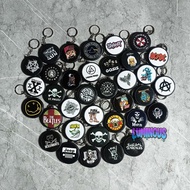 GANTUNGAN Reversible Keychain Size 4.5CM Music Theme Keychain Band logo Band