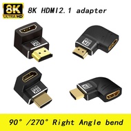 HDMI 2.1 Adapter 90 270 Degree Right Angle 8K 60Hz 4K 120Hz 48Gbps Male to Female HD Cable Connector For HDTV Box Laptop PS5 PS4