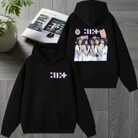 2025 Korea ILLIT Kpop Band New Album Double Sided Graphics Hoodies Unisex Trend Y2k pullover Men wom