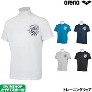 Japanese Arena Arena Arena swimming sports T-shirt top men's and women's short sleeved 100% cotton t
