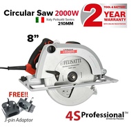 (CS HARDWARE) 4S Professional Circular Saw 2000W 210mm / 8 1/4" Inch - Italy Series Chainsaw
