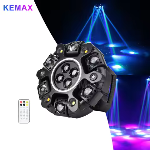 150W Moving Head Disco Light LED 6-Arm Bee Eye Remote Control Beam Mobile Stage Effect Lights for DJ