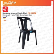 Stackable Armless Plastic Chair Black Color Kerusi Plastik Tanpa Lengan Warna Hitam FC1 222BK