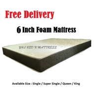 YHL 6 Inch High Density Foam Mattress (Available Size : Single / Super Single / Queen / King)