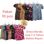 KBA2 10pcs hanya 100rb Daster Renda Anak 1-2 Tahun