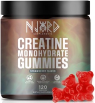 NJORD SUPPLEMENTS Creatine Monohydrate Gummy Candy, Sugar-Free, 30 Servings, 5g of Creatine Per Serv