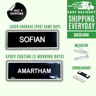 Engrave / Epoxy  Name Tag Pin/Magnet Government Style