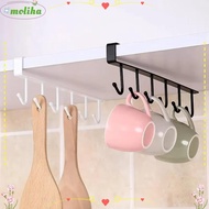 MOLIHA Cups Holder, Adjustable Hanging Mug Hooks Under Cabinet,  Space Saving 6 Hook Multifunction M