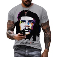 ย้อนยุคChe Guevara Printed T Shirt For Men Fashion 3D Harajuku Graphic T-Shirts Leisure O-neck Short