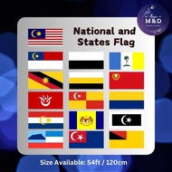 [Preorder] Nylon Malaysia & States Flag size 2'x4' / Flag / State Flag / Bendera Malaysia / Malaysia