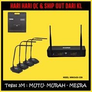 [Tegas] HARPMAN PROFESSIONAL 4 CHANNEL UHF WIRELESS MICROPHONE 400 FREQUENCY