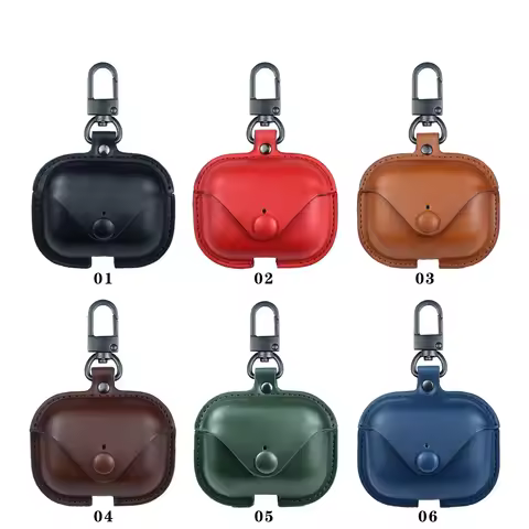 For Airpods Pro 2 Case Leather Business Earphone Case Headset Shell Headphone Cover for Apple Air Po