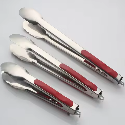 Stainless Steel BBQ Grilling Tong Salad Bread Serving Tong Non-Stick Kitchen Barbecue Grilling Cooki