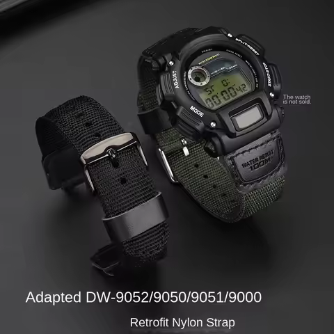 16mm watch strap For Casio DW-9052 DW-9050 DW-9051 DW-9000 electronic watch modified with nylon canv