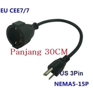 Us plug to CEE 7/7 Schuko Extension Cable