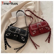 Punk Riveted Shoulder Bag - Elegant Versatile Axilla Design for 2025