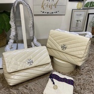 New tas TB kira chevron glazed convertible cream small NWT Limited